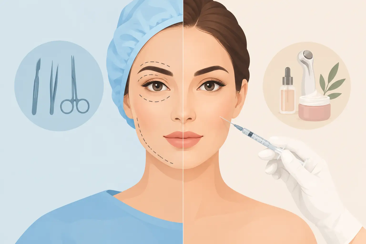 Surgical Versus Nonsurgical Facial Treatments